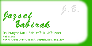 jozsef babirak business card